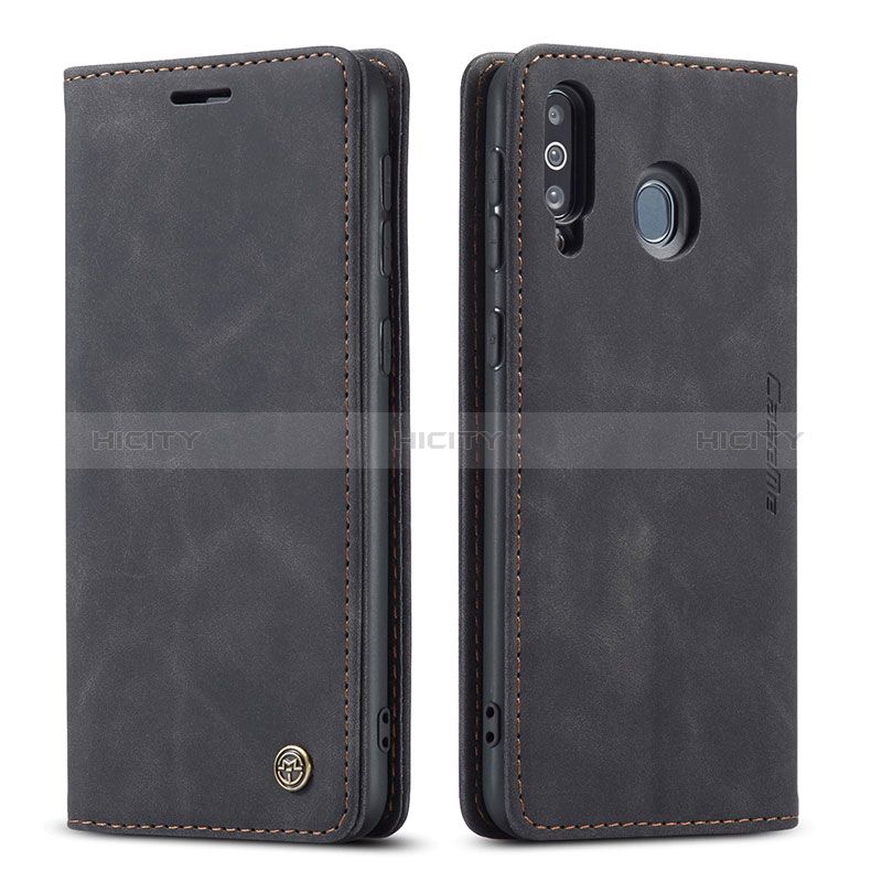 Custodia Portafoglio In Pelle Cover con Supporto C01S per Samsung Galaxy M30 Nero