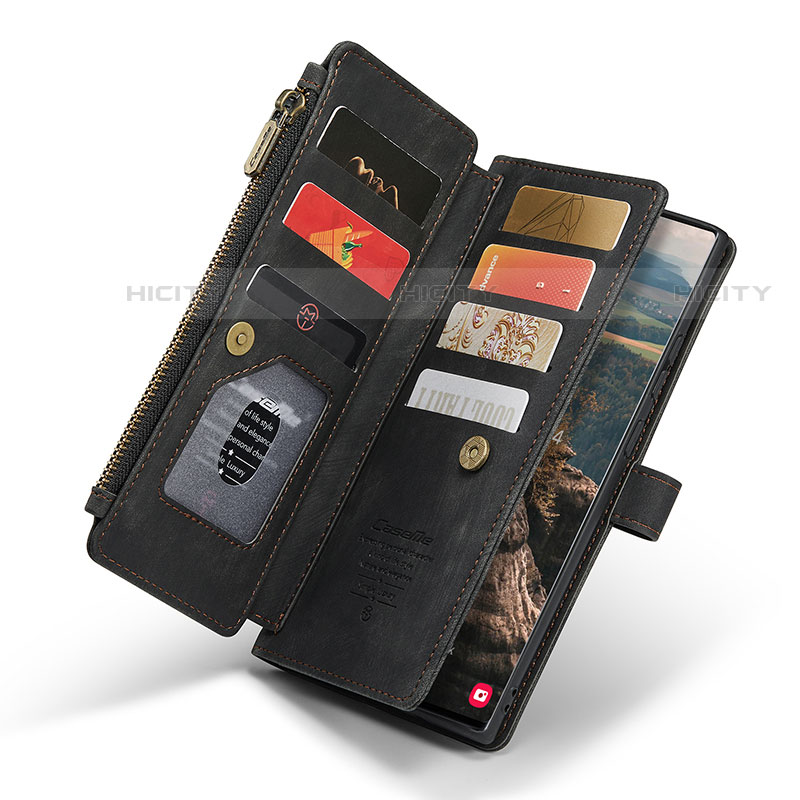 Custodia Portafoglio In Pelle Cover con Supporto C01S per Samsung Galaxy S22 Ultra 5G