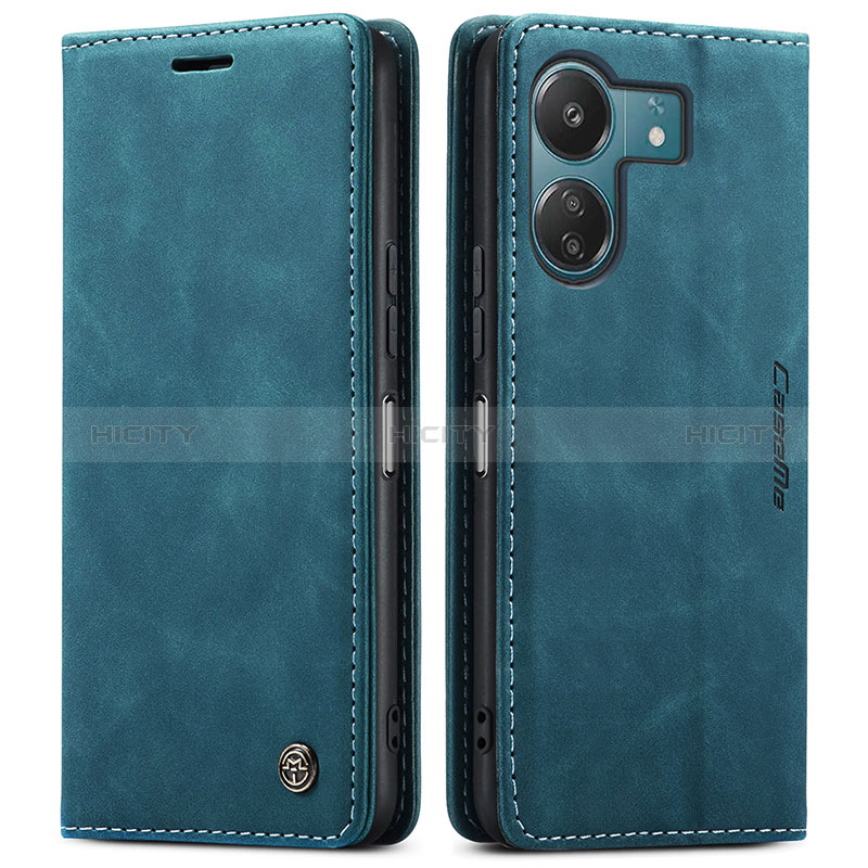 Custodia Portafoglio In Pelle Cover con Supporto C01S per Xiaomi Poco C65 Blu