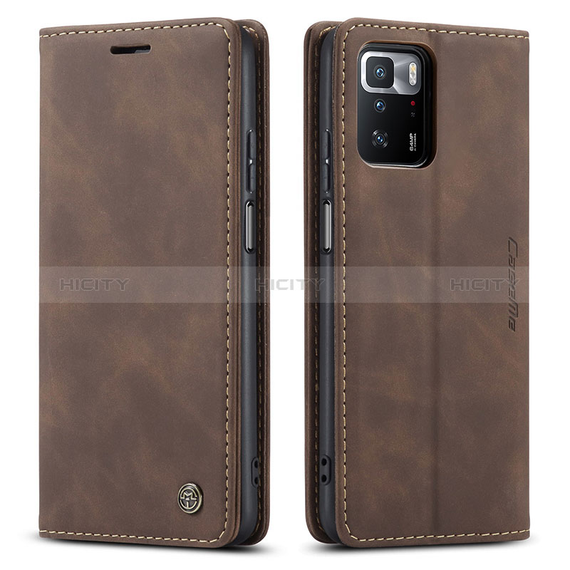 Custodia Portafoglio In Pelle Cover con Supporto C01S per Xiaomi Poco X3 GT 5G Marrone