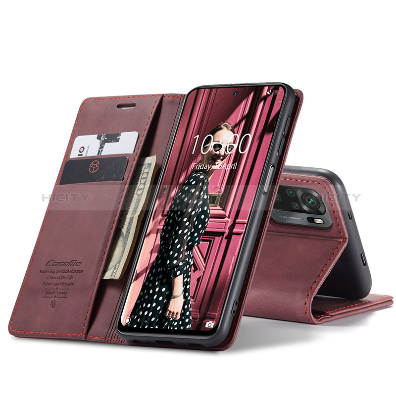 Custodia Portafoglio In Pelle Cover con Supporto C01S per Xiaomi Redmi Note 10 4G