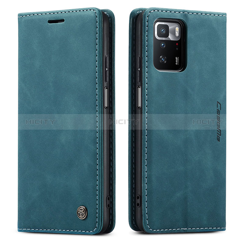 Custodia Portafoglio In Pelle Cover con Supporto C01S per Xiaomi Redmi Note 10 Pro 5G Blu