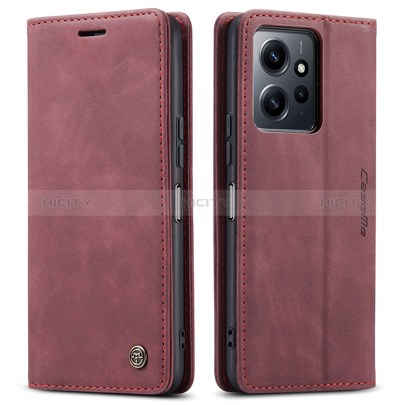 Custodia Portafoglio In Pelle Cover con Supporto C01S per Xiaomi Redmi Note 12 4G Rosso Rosa