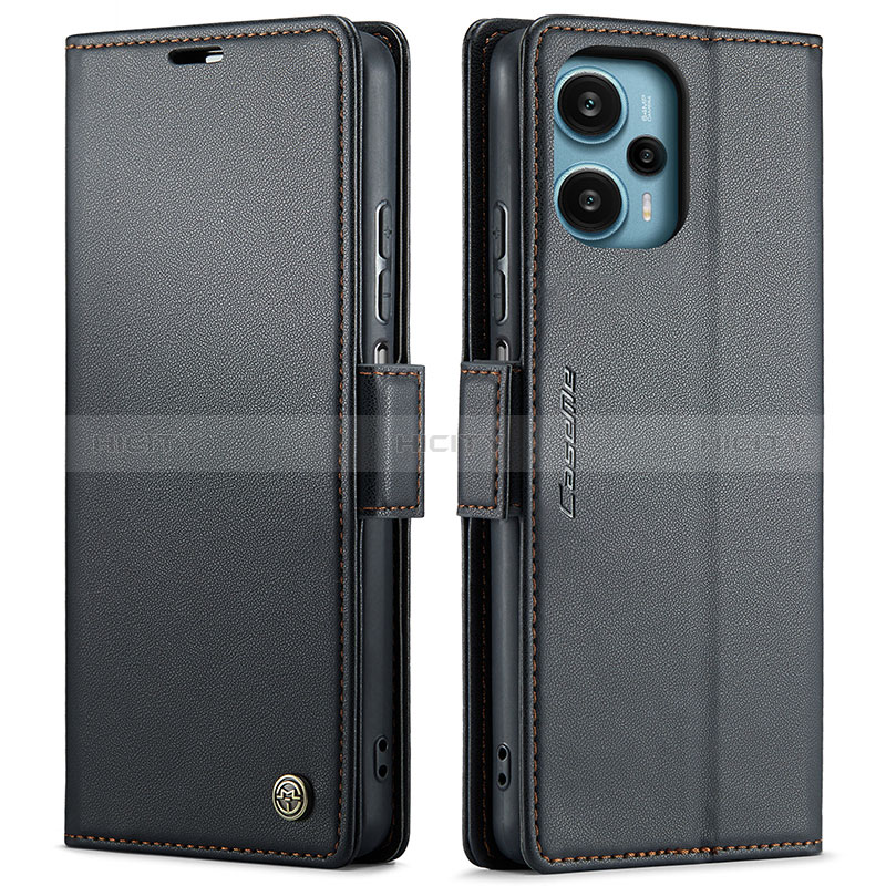 Custodia Portafoglio In Pelle Cover con Supporto C01S per Xiaomi Redmi Note 12 Turbo 5G Nero