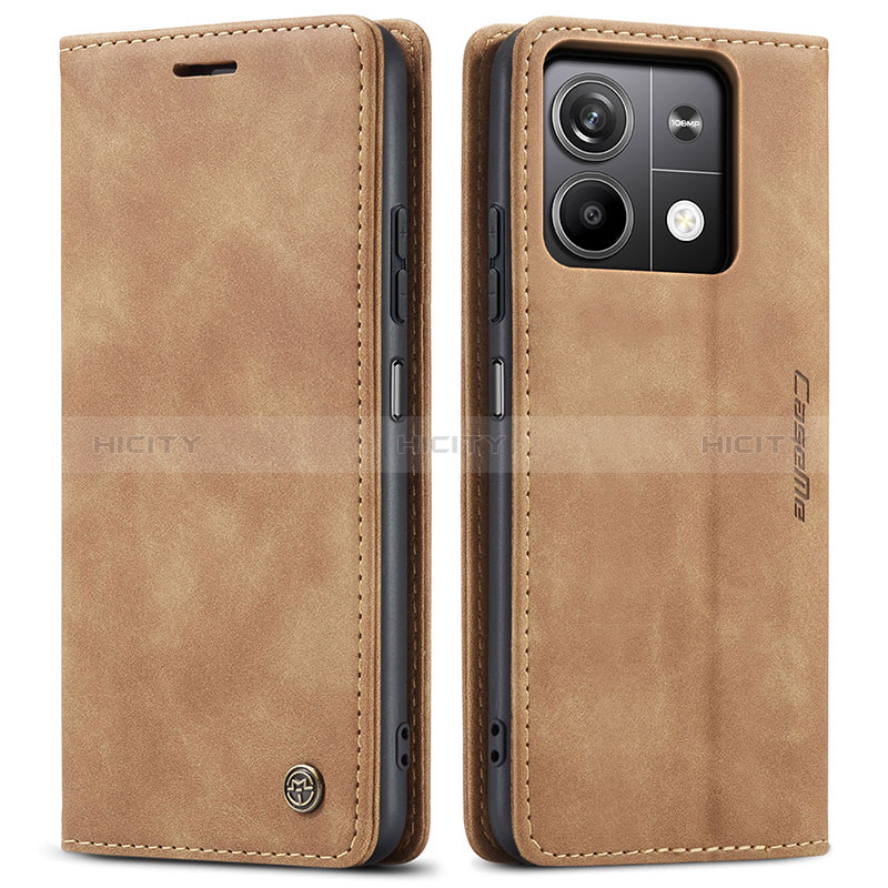 Custodia Portafoglio In Pelle Cover con Supporto C01S per Xiaomi Redmi Note 13 5G Marrone Chiaro