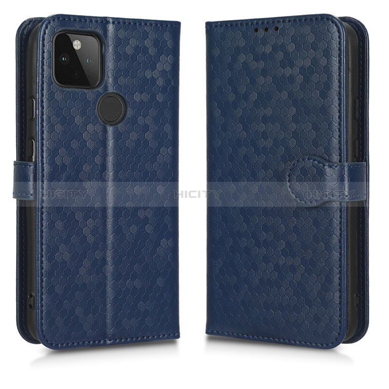 Custodia Portafoglio In Pelle Cover con Supporto C01X per Google Pixel 5a 5G Blu