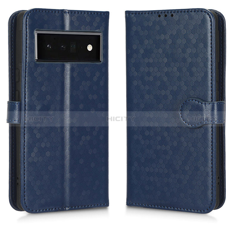 Custodia Portafoglio In Pelle Cover con Supporto C01X per Google Pixel 6 Pro 5G Blu