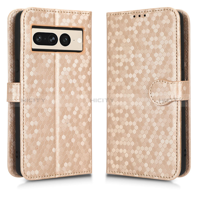 Custodia Portafoglio In Pelle Cover con Supporto C01X per Google Pixel 7 Pro 5G Oro