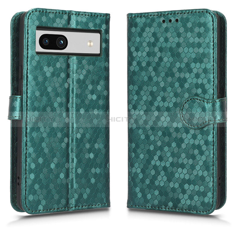 Custodia Portafoglio In Pelle Cover con Supporto C01X per Google Pixel 7a 5G Verde