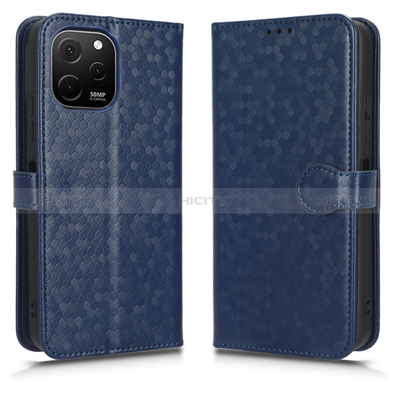 Custodia Portafoglio In Pelle Cover con Supporto C01X per Huawei Enjoy 50z Blu