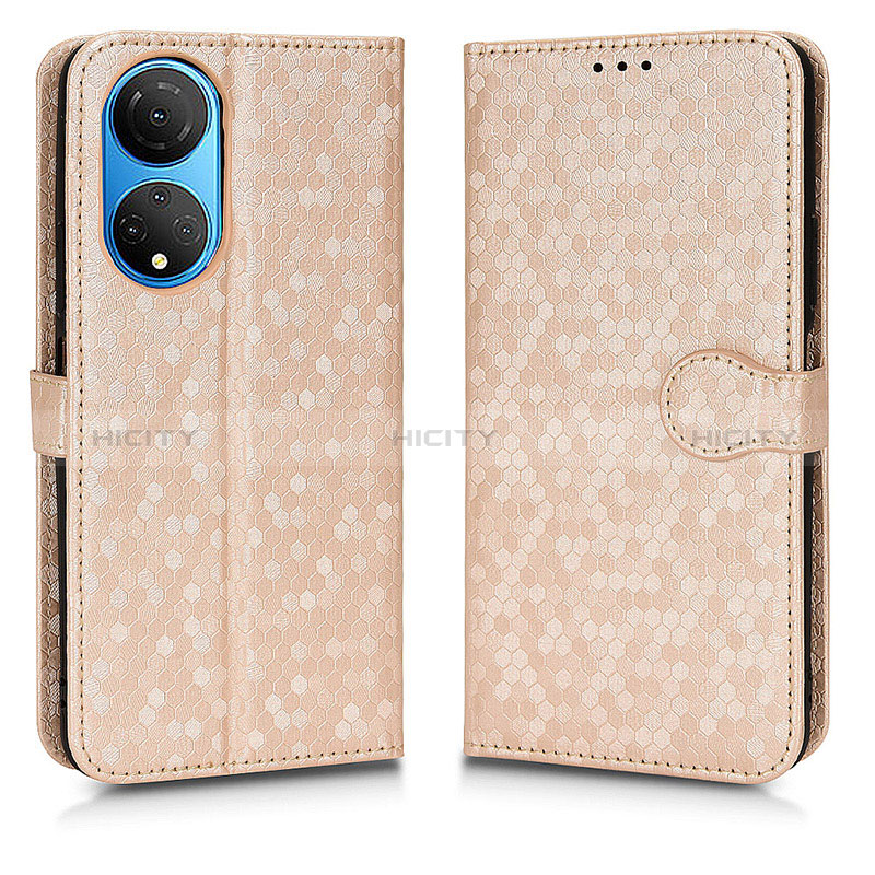 Custodia Portafoglio In Pelle Cover con Supporto C01X per Huawei Honor X7 Oro