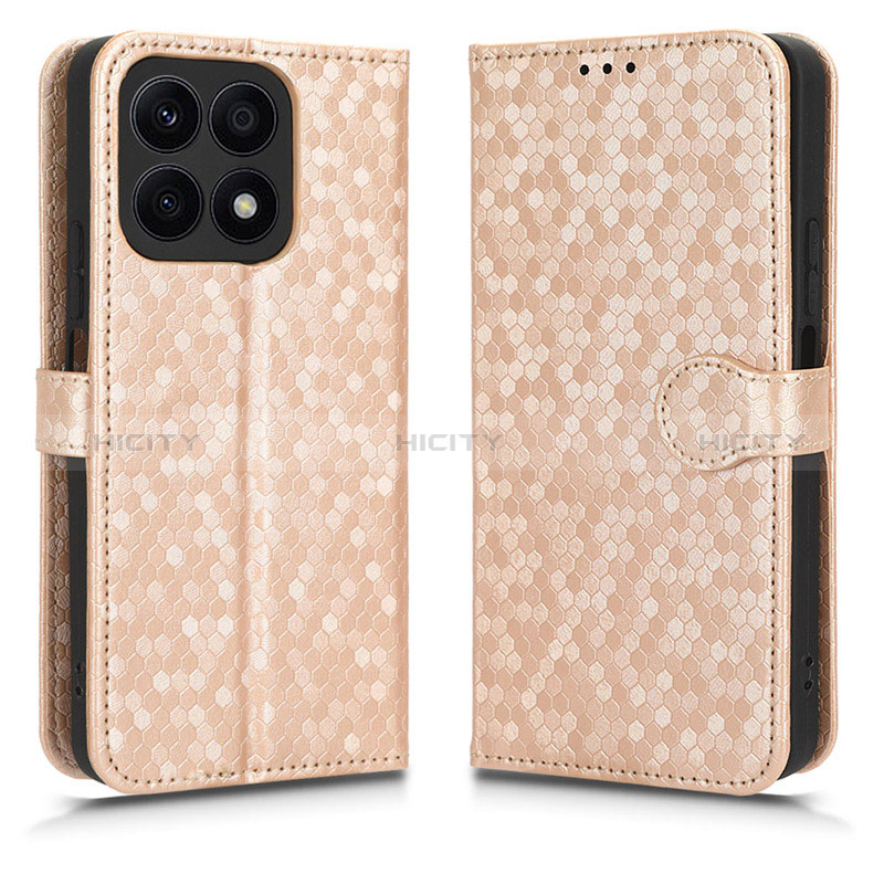 Custodia Portafoglio In Pelle Cover con Supporto C01X per Huawei Honor X8a 4G Oro