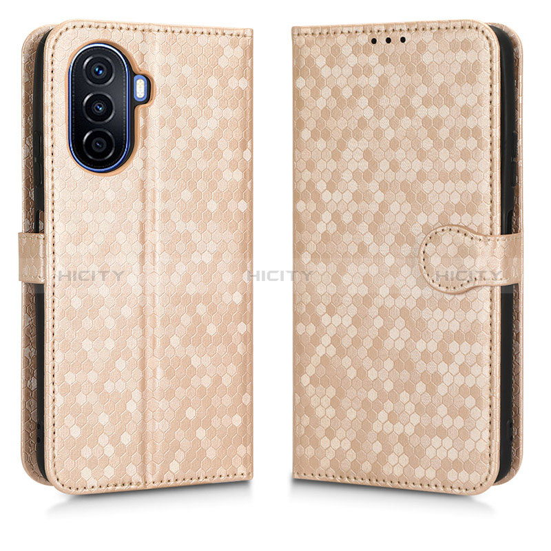 Custodia Portafoglio In Pelle Cover con Supporto C01X per Huawei Nova Y70 Oro