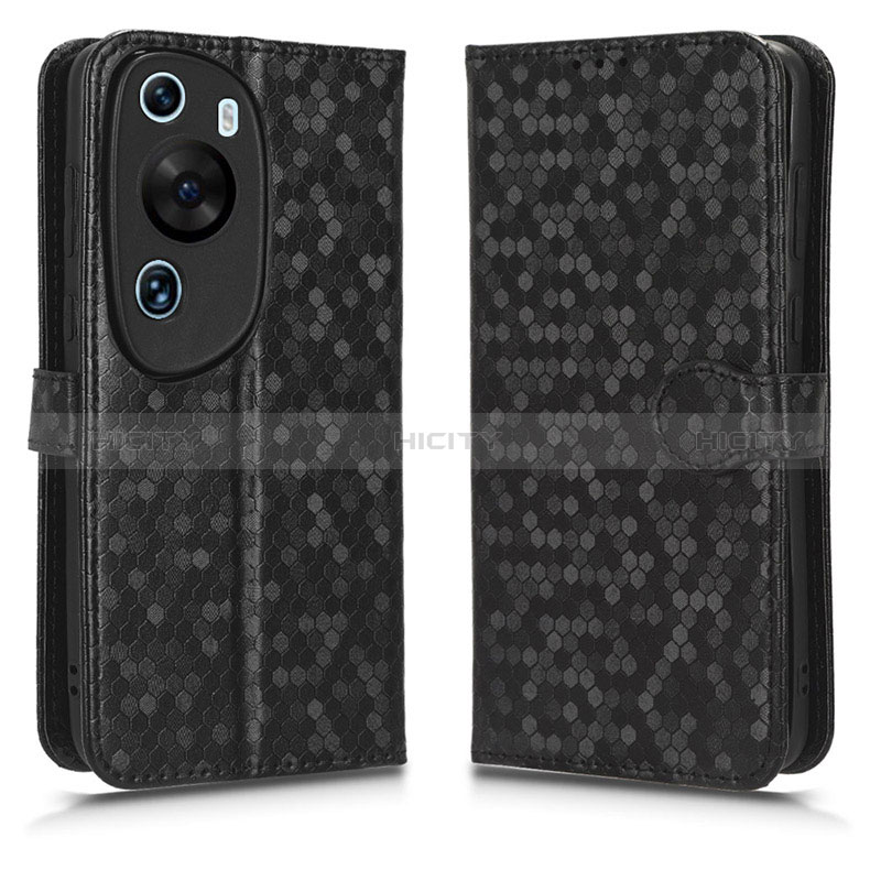 Custodia Portafoglio In Pelle Cover con Supporto C01X per Huawei P60 Art Nero