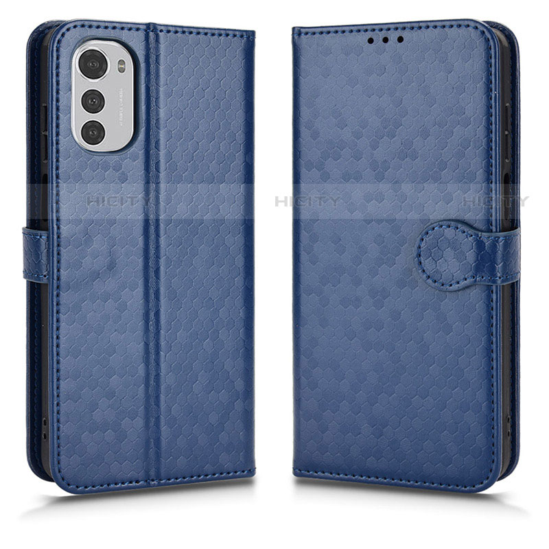 Custodia Portafoglio In Pelle Cover con Supporto C01X per Motorola Moto E32 Blu