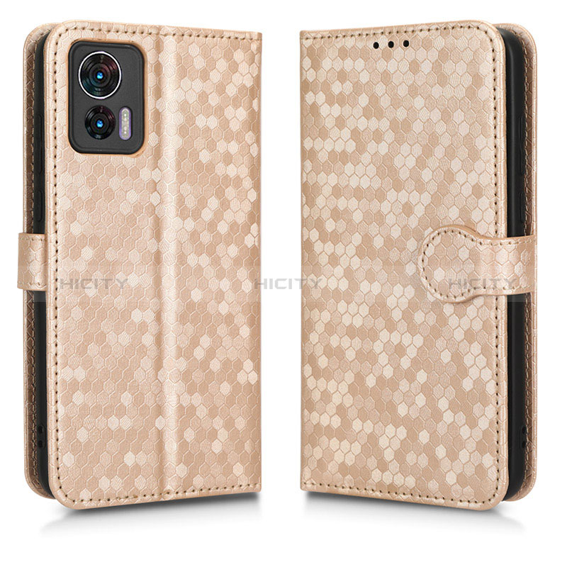 Custodia Portafoglio In Pelle Cover con Supporto C01X per Motorola Moto Edge 30 Lite 5G Oro