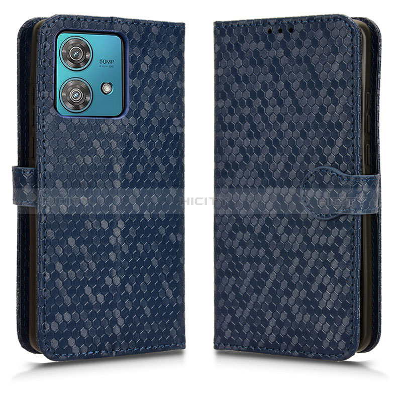 Custodia Portafoglio In Pelle Cover con Supporto C01X per Motorola Moto Edge 40 Neo 5G Blu