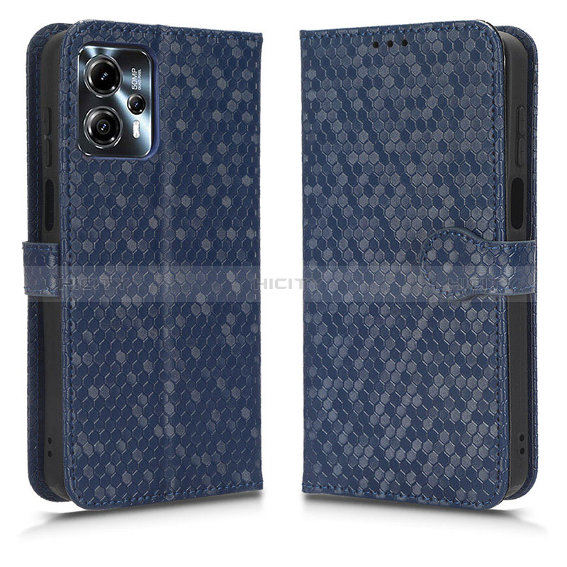 Custodia Portafoglio In Pelle Cover con Supporto C01X per Motorola Moto G23 Blu