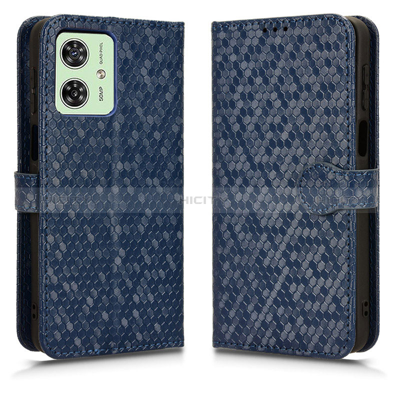 Custodia Portafoglio In Pelle Cover con Supporto C01X per Motorola Moto G54 5G Blu