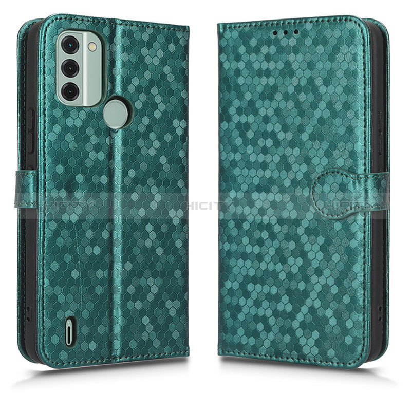 Custodia Portafoglio In Pelle Cover con Supporto C01X per Nokia C31 Verde