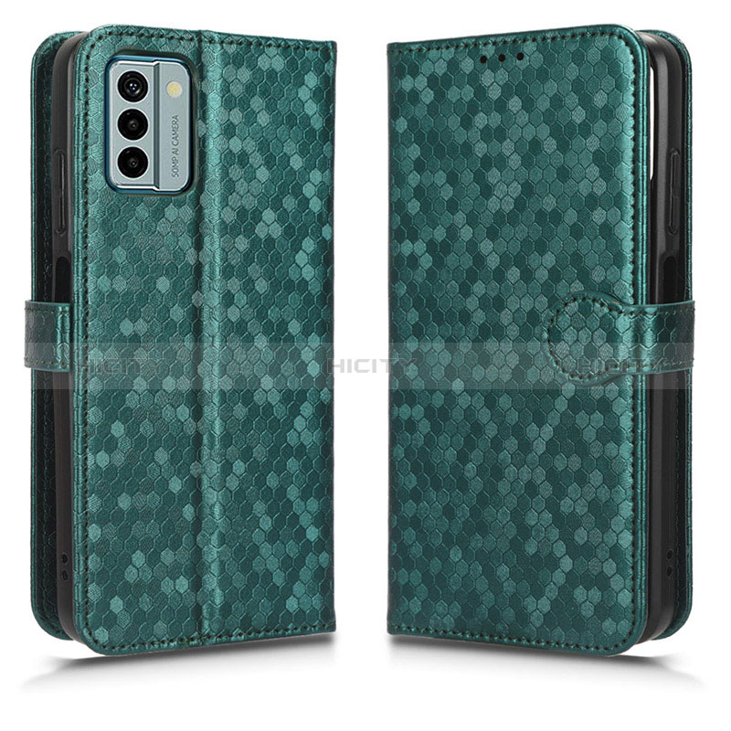 Custodia Portafoglio In Pelle Cover con Supporto C01X per Nokia G22 Verde