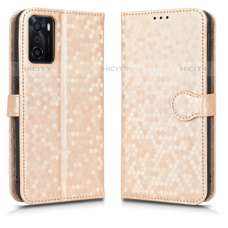 Custodia Portafoglio In Pelle Cover con Supporto C01X per Oppo A55S 5G Oro