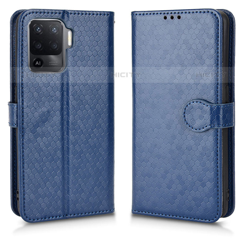 Custodia Portafoglio In Pelle Cover con Supporto C01X per Oppo A94 5G Blu