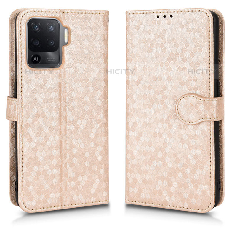 Custodia Portafoglio In Pelle Cover con Supporto C01X per Oppo A94 5G Oro