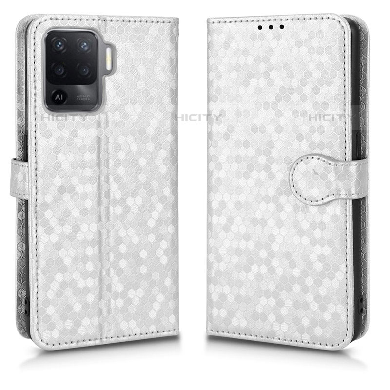 Custodia Portafoglio In Pelle Cover con Supporto C01X per Oppo A95 5G Argento