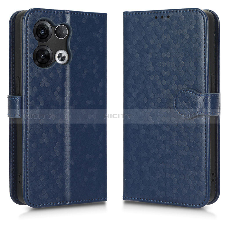 Custodia Portafoglio In Pelle Cover con Supporto C01X per Oppo Reno9 Pro+ Plus 5G Blu