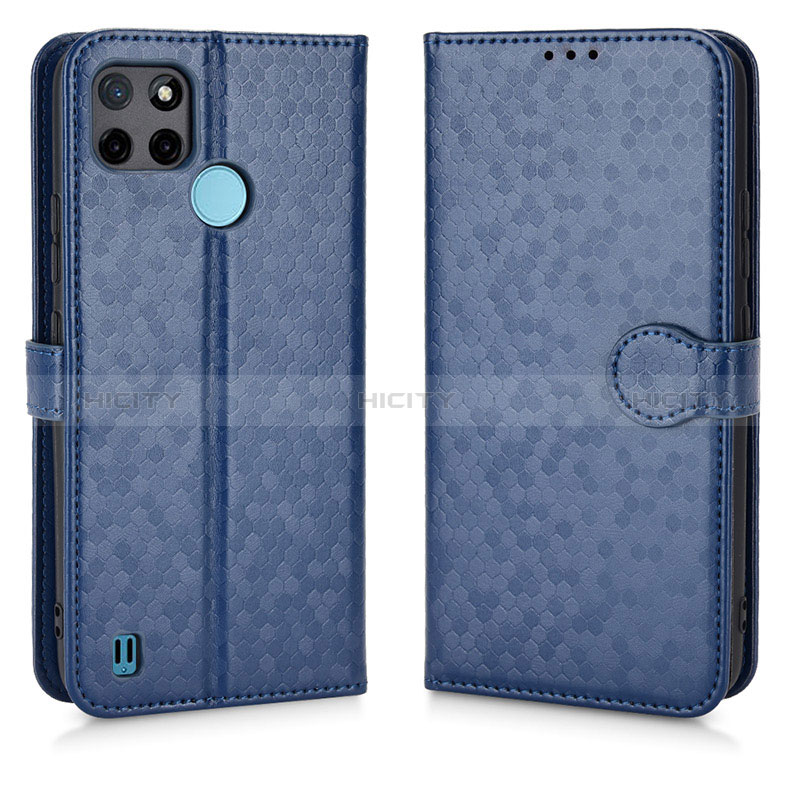 Custodia Portafoglio In Pelle Cover con Supporto C01X per Realme C25Y Blu