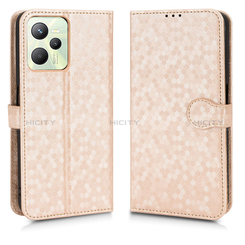 Custodia Portafoglio In Pelle Cover con Supporto C01X per Realme C35 Oro