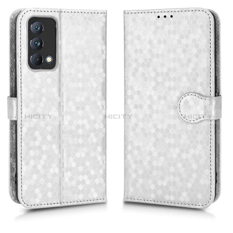 Custodia Portafoglio In Pelle Cover con Supporto C01X per Realme GT Master 5G Argento