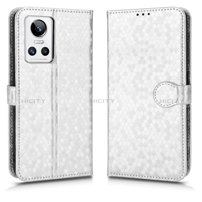 Custodia Portafoglio In Pelle Cover con Supporto C01X per Realme GT Neo3 5G Argento