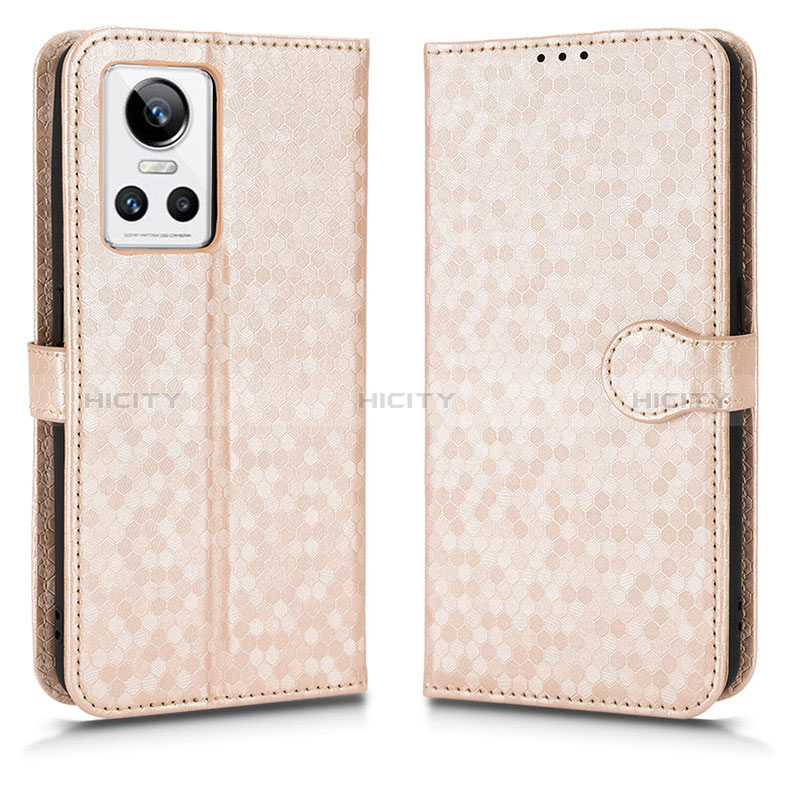 Custodia Portafoglio In Pelle Cover con Supporto C01X per Realme GT Neo3 5G Oro