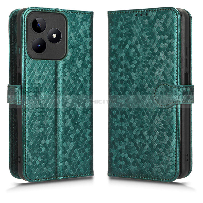 Custodia Portafoglio In Pelle Cover con Supporto C01X per Realme Narzo N53 Verde