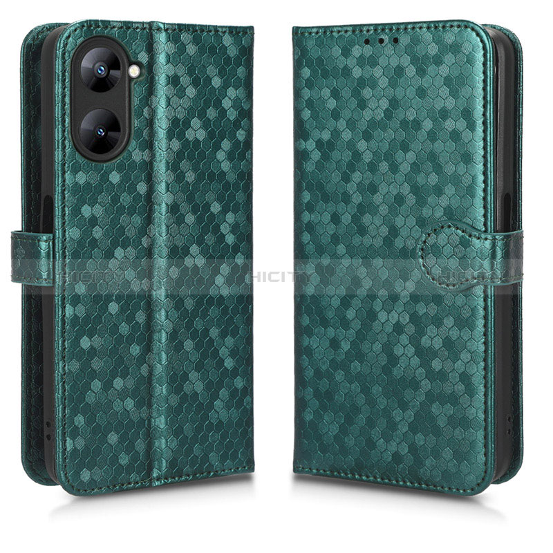 Custodia Portafoglio In Pelle Cover con Supporto C01X per Realme V20 5G Verde