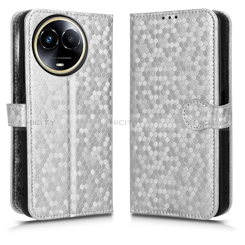 Custodia Portafoglio In Pelle Cover con Supporto C01X per Realme V50s 5G Argento