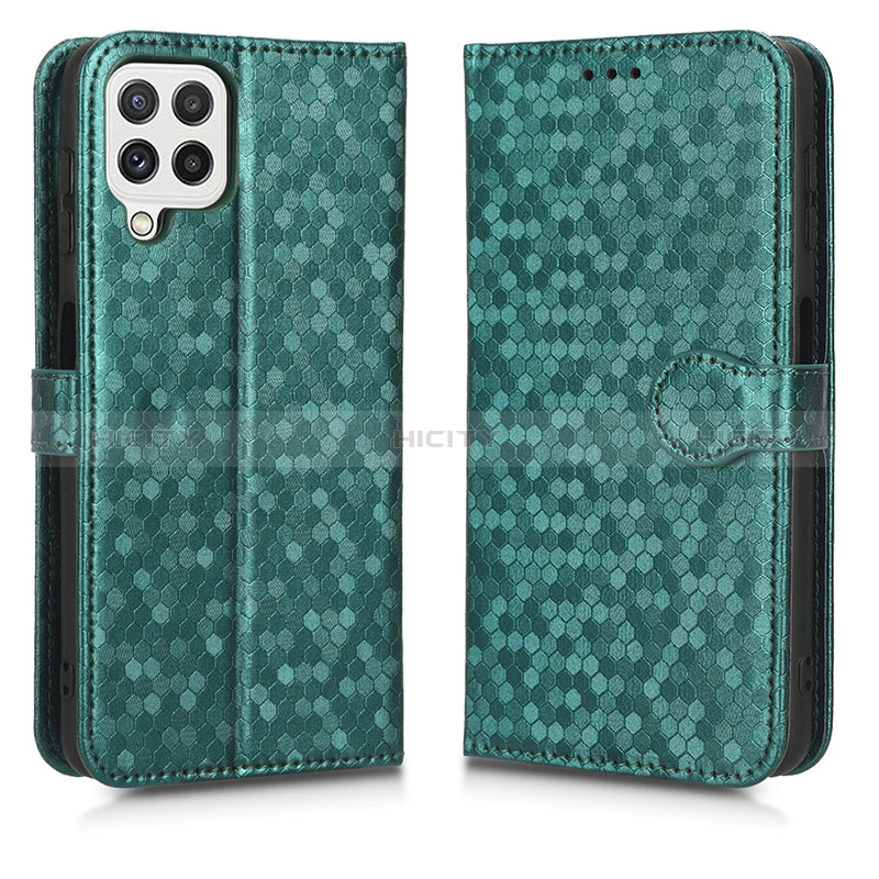 Custodia Portafoglio In Pelle Cover con Supporto C01X per Samsung Galaxy A12 Verde