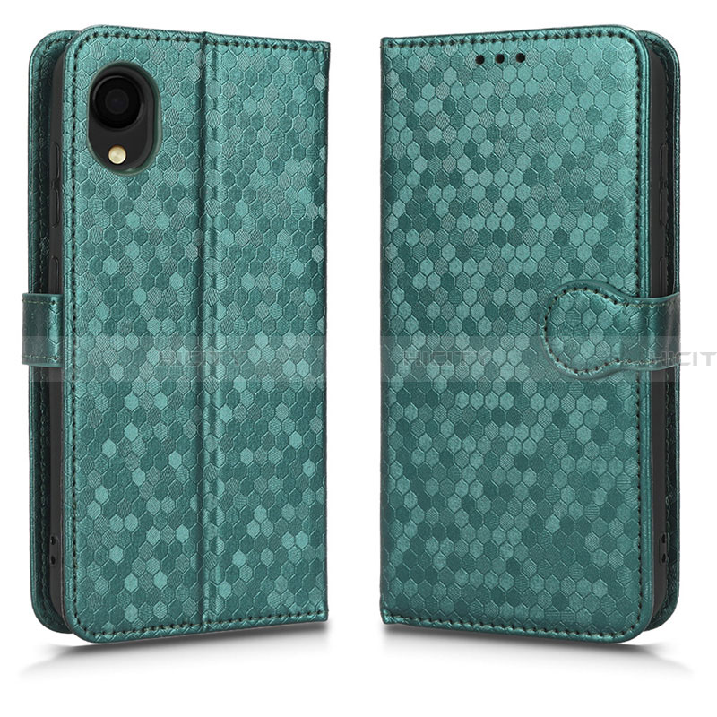 Custodia Portafoglio In Pelle Cover con Supporto C01X per Samsung Galaxy A22 5G SC-56B Verde