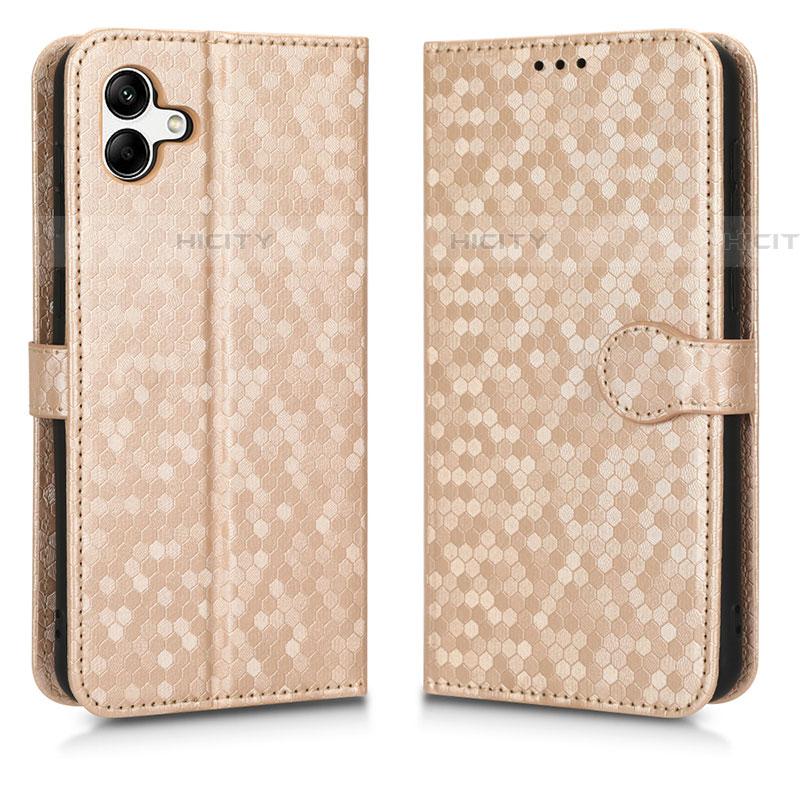 Custodia Portafoglio In Pelle Cover con Supporto C01X per Samsung Galaxy F04 Oro