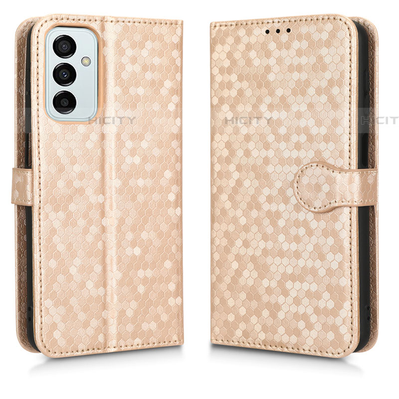 Custodia Portafoglio In Pelle Cover con Supporto C01X per Samsung Galaxy F23 5G Oro