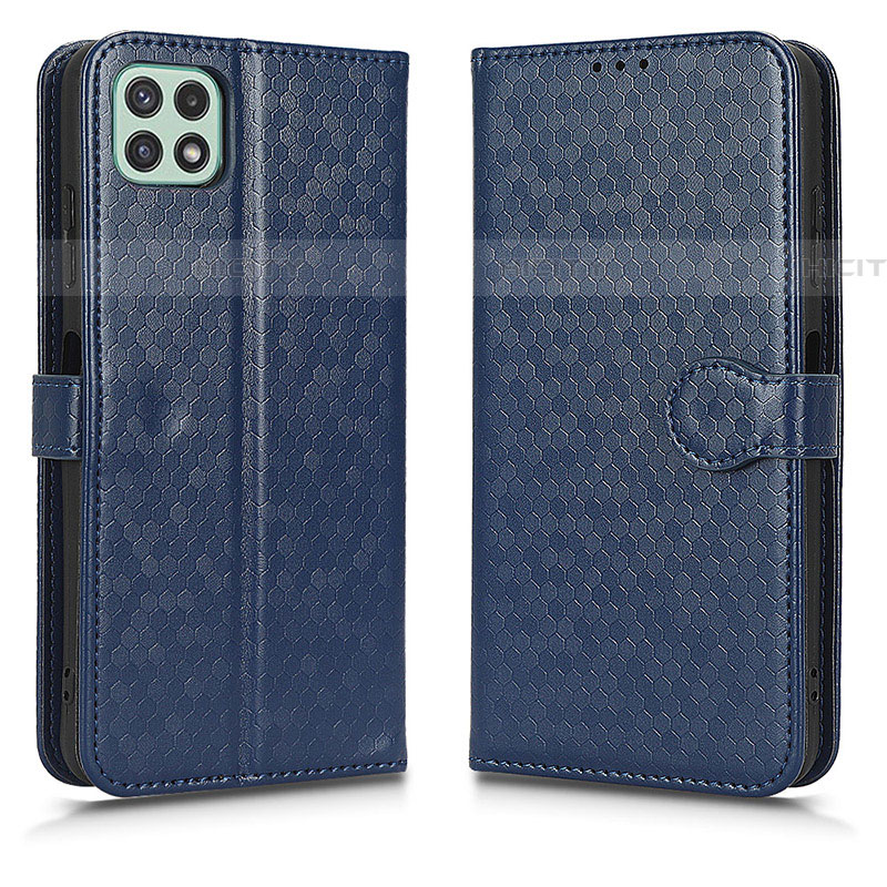 Custodia Portafoglio In Pelle Cover con Supporto C01X per Samsung Galaxy F42 5G Blu