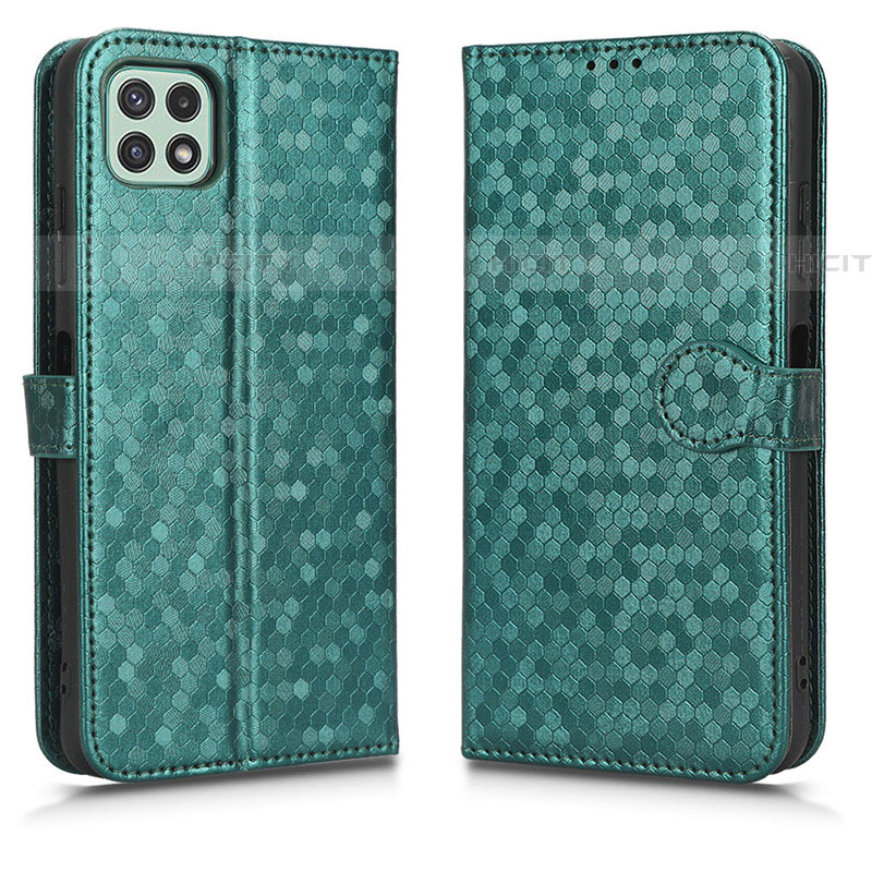 Custodia Portafoglio In Pelle Cover con Supporto C01X per Samsung Galaxy F42 5G Verde