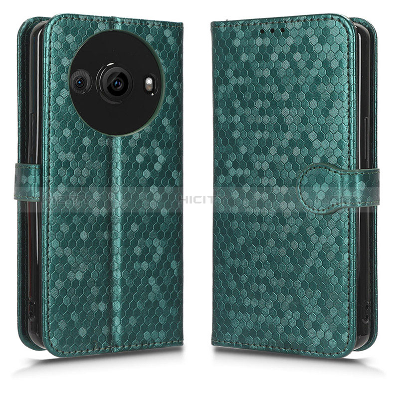 Custodia Portafoglio In Pelle Cover con Supporto C01X per Sharp Aquos R8s Pro Verde