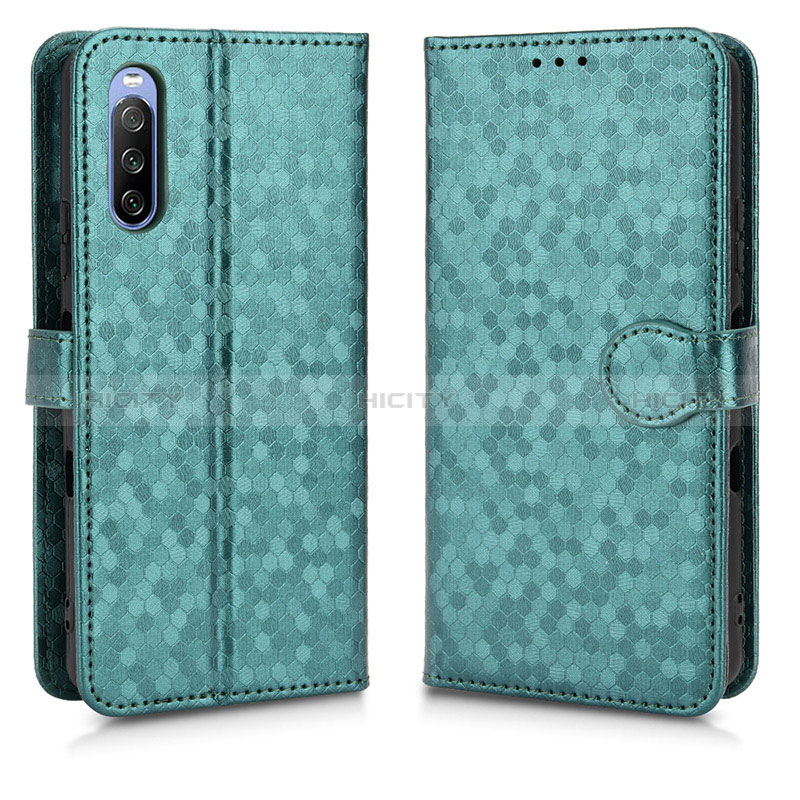 Custodia Portafoglio In Pelle Cover con Supporto C01X per Sony Xperia 10 III Verde