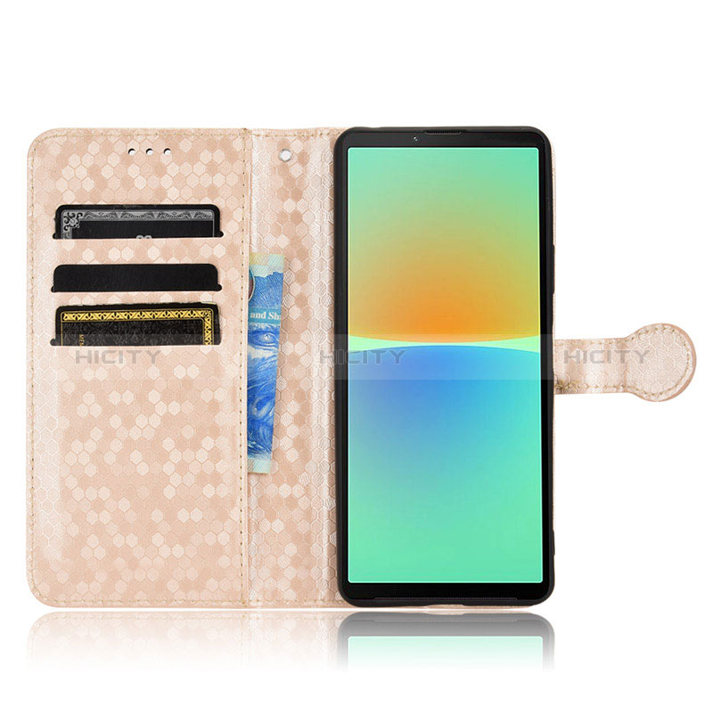 Custodia Portafoglio In Pelle Cover con Supporto C01X per Sony Xperia 10 V