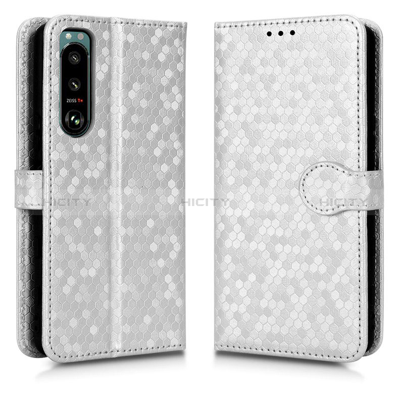 Custodia Portafoglio In Pelle Cover con Supporto C01X per Sony Xperia 5 III