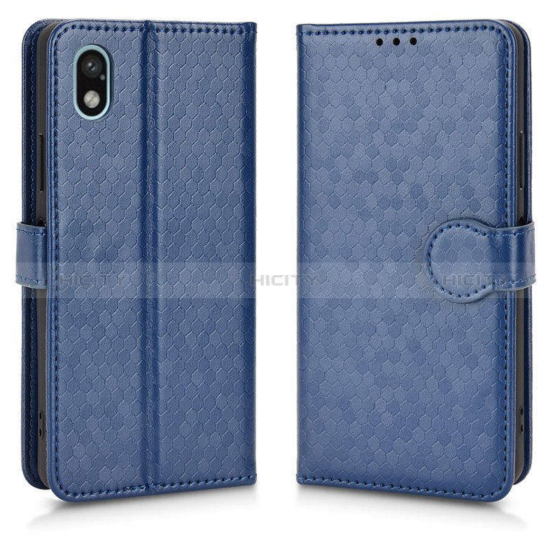 Custodia Portafoglio In Pelle Cover con Supporto C01X per Sony Xperia Ace III Blu