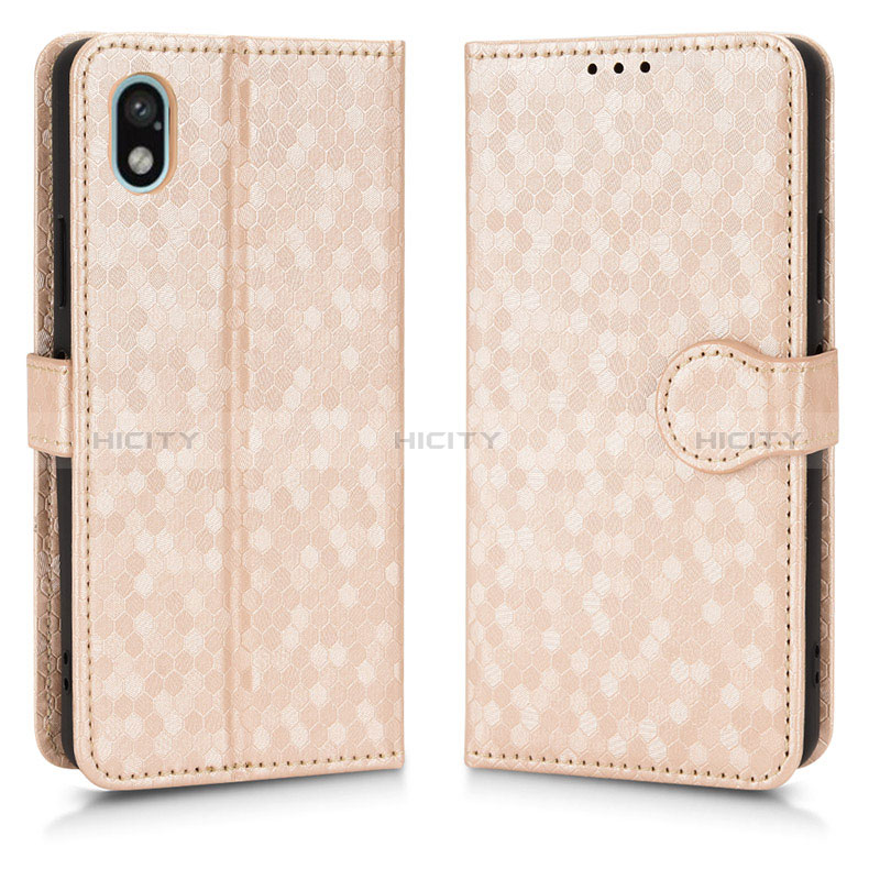 Custodia Portafoglio In Pelle Cover con Supporto C01X per Sony Xperia Ace III Oro